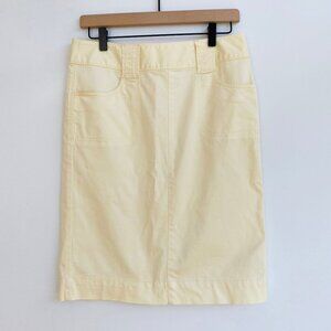 Banana Republic Vintage Pastel Yellow Cotton Stretch Pencil Skirt 6